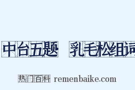 中台五题·乳毛松组词是什么意思的图片